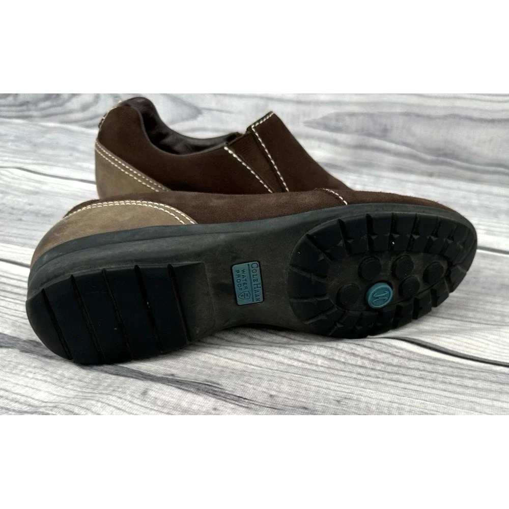 COLE‎ HAAN BROWN SUEDE WATERPROOF LOAFER SHOES Women's Size 9.5 B